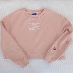Monat Blush Pink Crop Long Sleeve Sweatshirt Size XS